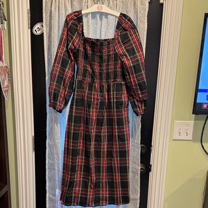 J. Crew Factory Plaid Dress - Red and Black